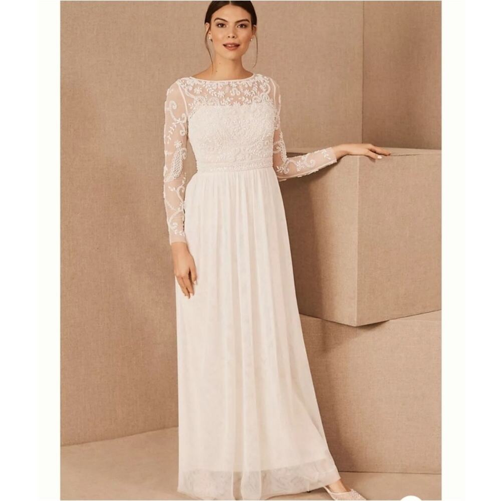 NEW BHLDN × Anthropologie Sinclair Beaded Long Sleeve Dress